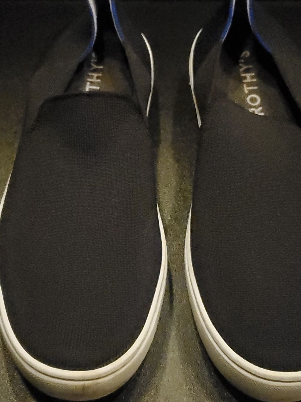 Rothys Black Slip-On Sneakers with White Soles Size 10 Women's